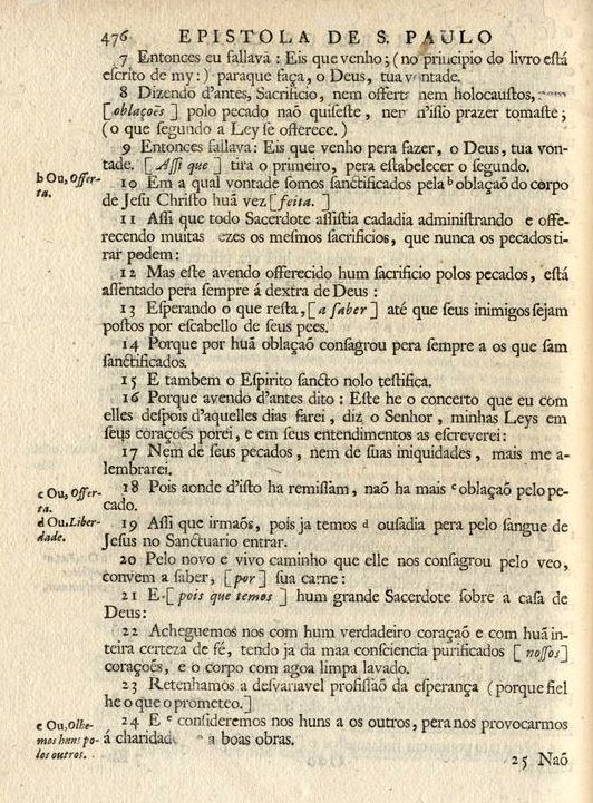 Almeida 1691. Hebreus 10.19
